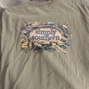 Simply Southern Olive Graphic Tee with Sea Turtle Design